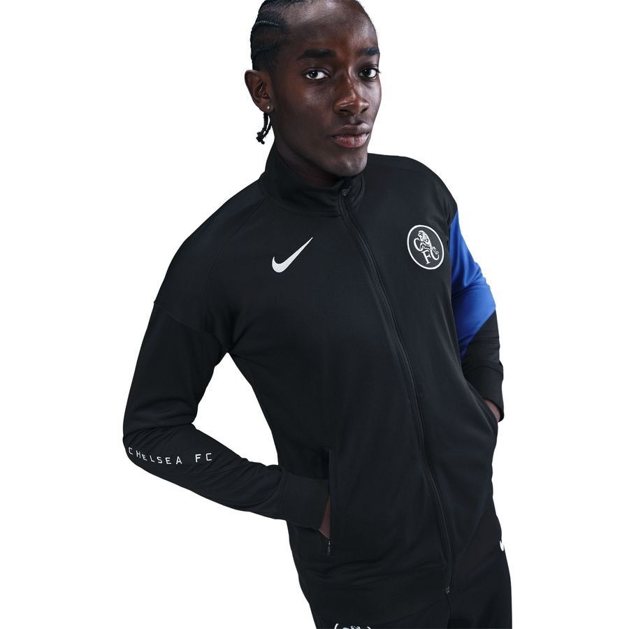 Chelsea Track Jacket Dri-FIT Strike 3rd - Black/Game Royal/Field Silver - Men's-SoccerKits Hub | Buy Soccer Jerseys Online